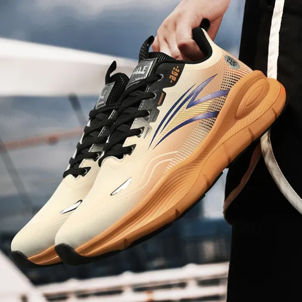 Men's Warm Lined Running Sneakers, Lightweight Cushioned Athletic Shoes with Lace-Up Design for Winter Outdoor Sports and Daily Wear