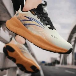 Men's Warm Lined Running Sneakers, Lightweight Cushioned Athletic Shoes with Lace-Up Design for Winter Outdoor Sports and Daily Wear