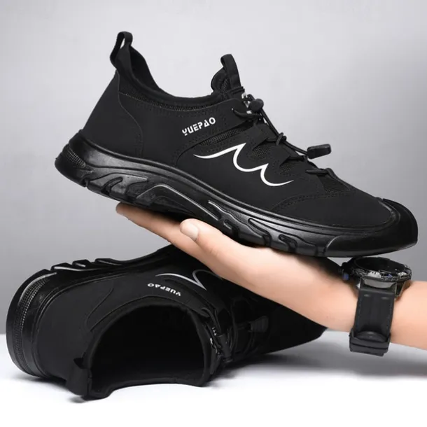 Men's Warm Waterproof Athletic Sneakers with Faux Fur Lining, Non-Slip Sole, and Lace-Up Closure – Ideal for Winter Outdoor Activities