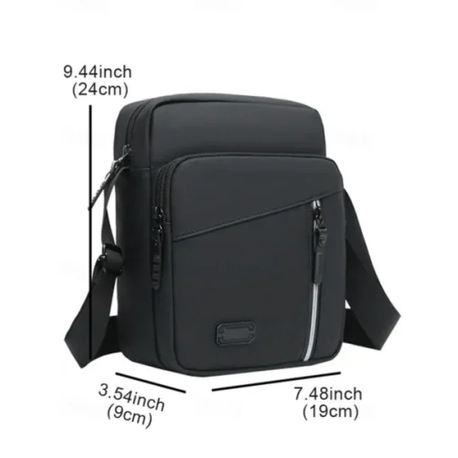 Men's Waterproof Crossbody Messenger Bag with Multiple Zipper Pockets – Durable Outdoor Travel Shoulder Bag in Olive Green