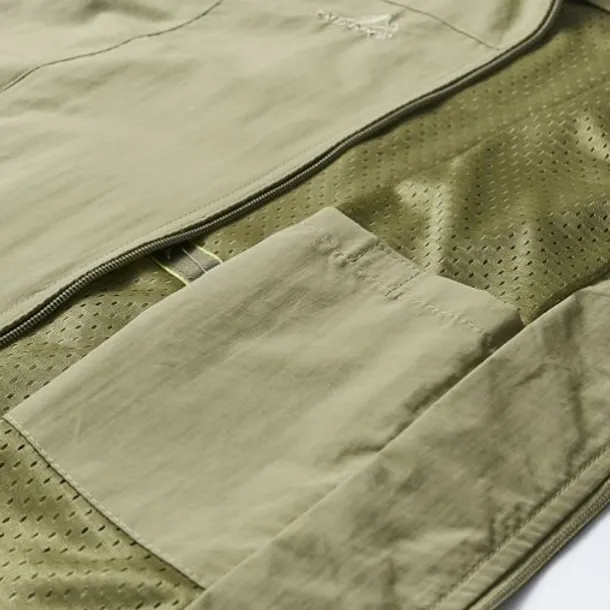 Men's Waterproof Fishing Vest Hiking Vest Sleeveless Outerwear Jacket Zip Top Outdoor Windproof Ultra Light (UL) Quick Dry Autumn / Fall Spring Back Venting Design Chinlon Solid Color Red Army Green