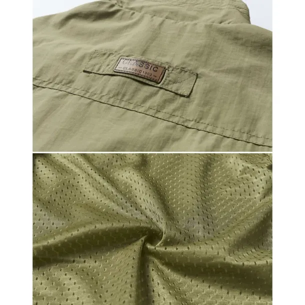 Men's Waterproof Fishing Vest Hiking Vest Sleeveless Outerwear Jacket Zip Top Outdoor Windproof Ultra Light (UL) Quick Dry Autumn / Fall Spring Back Venting Design Chinlon Solid Color Red Army Green