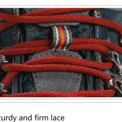 Men's Waterproof Hiking Boots with Red Laces - Durable Outdoor Footwear for Rugged Terrain