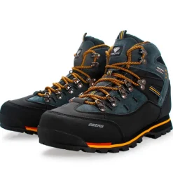 Men's Waterproof Hiking Boots with Red Laces - Durable Outdoor Footwear for Rugged Terrain