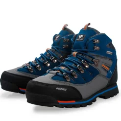 Men's Waterproof Hiking Boots with Red Laces - Durable Outdoor Footwear for Rugged Terrain