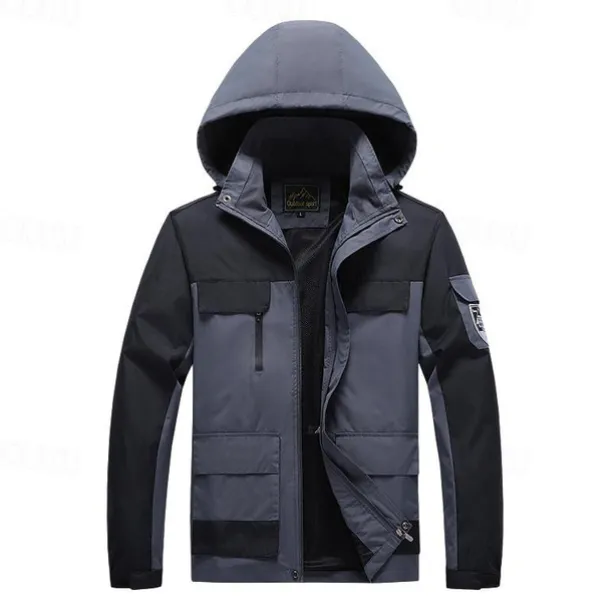 Men's Waterproof Hiking Jacket Rain Jacket Hiking Windbreaker Outdoor Waterproof Windproof Breathable Quick Dry Outerwear Trench Coat Top Fishing Climbing Ivory white Black Orange Army Green