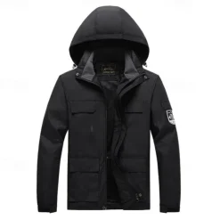 Men's Waterproof Hiking Jacket Rain Jacket Hiking Windbreaker Outdoor Waterproof Windproof Breathable Quick Dry Outerwear Trench Coat Top Fishing Climbing Ivory white Black Orange Army Green