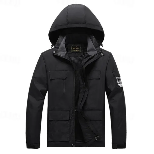 Men's Waterproof Hiking Jacket Rain Jacket Hiking Windbreaker Outdoor Waterproof Windproof Breathable Quick Dry Outerwear Trench Coat Top Fishing Climbing Ivory white Black Orange Army Green