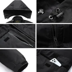 Men's Waterproof Hiking Jacket Rain Jacket Hiking Windbreaker Outdoor Waterproof Windproof Breathable Quick Dry Outerwear Trench Coat Top Fishing Climbing Ivory white Black Orange Army Green