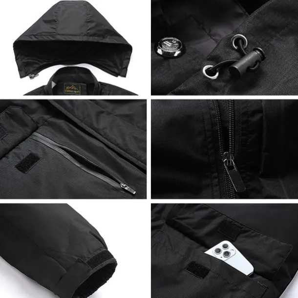 Men's Waterproof Hiking Jacket Rain Jacket Hiking Windbreaker Outdoor Waterproof Windproof Breathable Quick Dry Outerwear Trench Coat Top Fishing Climbing Ivory white Black Orange Army Green