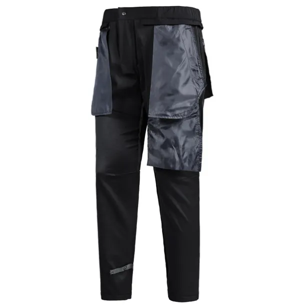 Men's Waterproof Hiking Pants Fleece Lined Pants Softshell Pants Winter Outdoor Regular Fit Thermal Warm Fleece Lining Detachable Fleece Breathable Pants / Trousers Bottoms Dark Grey Black / Orange