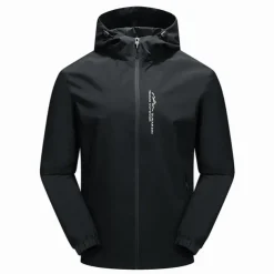 mens waterproof rain jacket gorpcore outdoor lightweight shell raincoat packable zip up hooded hiking running trench coat blue