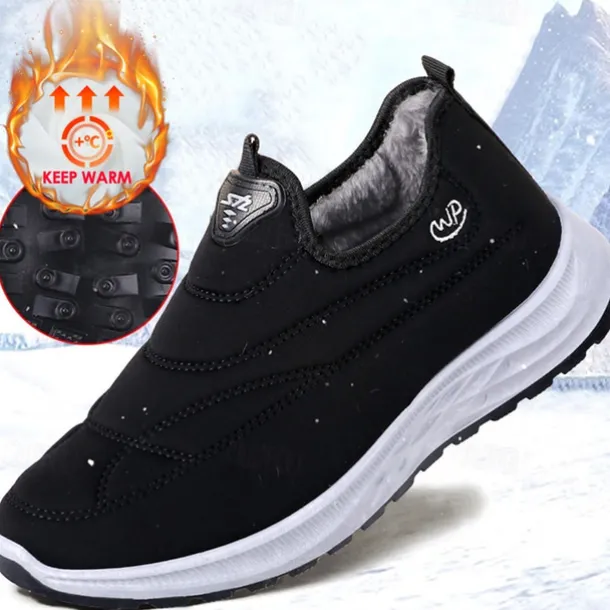 Men's Waterproof Slip-On Winter Shoes with Plush Lining and Anti-Slip Sole – Warm Outdoor Walking Sneakers