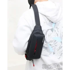 Men's Waterproof Sports Waist Bag - Lightweight Fanny Pack with Multiple Pockets for Travel, Running, and Outdoor Activities