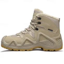 Men's Waterproof Winter Hiking Boots with Fur Lining – Insulated Outdoor Snow Boots for Cold Weather