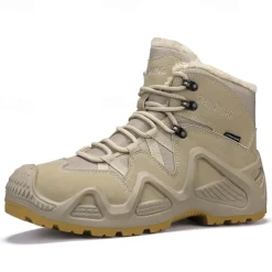 Men's Waterproof Winter Hiking Boots with Fur Lining – Insulated Outdoor Snow Boots for Cold Weather