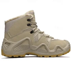 Men's Waterproof Winter Hiking Boots with Fur Lining – Insulated Outdoor Snow Boots for Cold Weather