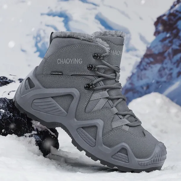 Men's Waterproof Winter Hiking Boots with Fur Lining – Insulated Outdoor Snow Boots for Cold Weather