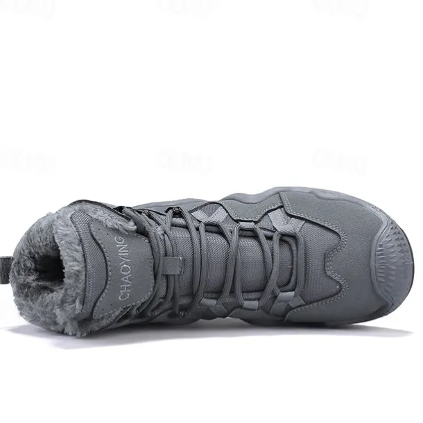 Men's Waterproof Winter Hiking Boots with Fur Lining – Insulated Outdoor Snow Boots for Cold Weather