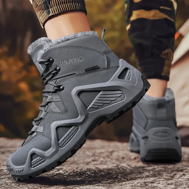 Men's Waterproof Winter Hiking Boots with Fur Lining – Insulated Outdoor Snow Boots for Cold Weather