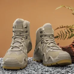 Men's Waterproof Winter Hiking Boots with Fur Lining – Insulated Outdoor Snow Boots for Cold Weather