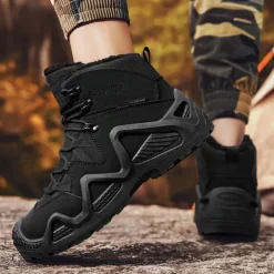 Men's Waterproof Winter Hiking Boots with Fur Lining – Insulated Outdoor Snow Boots for Cold Weather