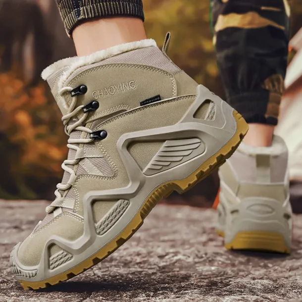 Men's Waterproof Winter Hiking Boots with Fur Lining – Insulated Outdoor Snow Boots for Cold Weather