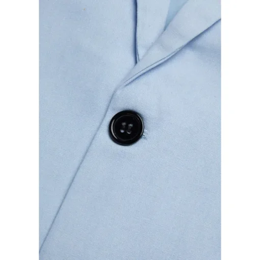 Men's Wedding Beach Linen Suits Closure collar Light Blue pea green Solid Colored Tailored Fit 2 Piece Single Breasted One-button
