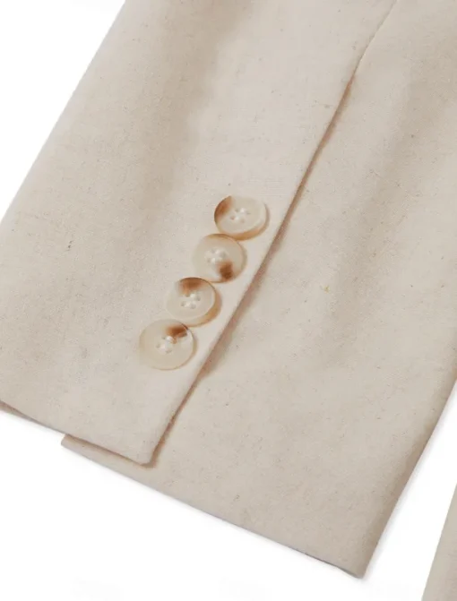 Men's Wedding Beach Wedding Linen Suits Beige Lightweight Casual Solid Colored Standard Fit 2 Piece Single Breasted One-button