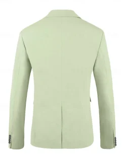 Men's Wedding Business Linen Suits Peaked Lapel Sage Fashion Casual Solid Colored Standard Fit 2 Piece Single Breasted One-button