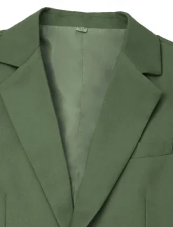 Men's Wedding Business Suits Black Sage Fashion Formal Solid Colored Standard Fit 3 Piece Single Breasted Two-buttons