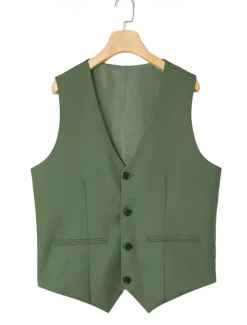 Men's Wedding Business Suits Black Sage Fashion Formal Solid Colored Standard Fit 3 Piece Single Breasted Two-buttons