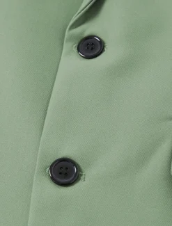 Men's Wedding Business Suits Black Sage Fashion Formal Solid Colored Standard Fit 3 Piece Single Breasted Two-buttons