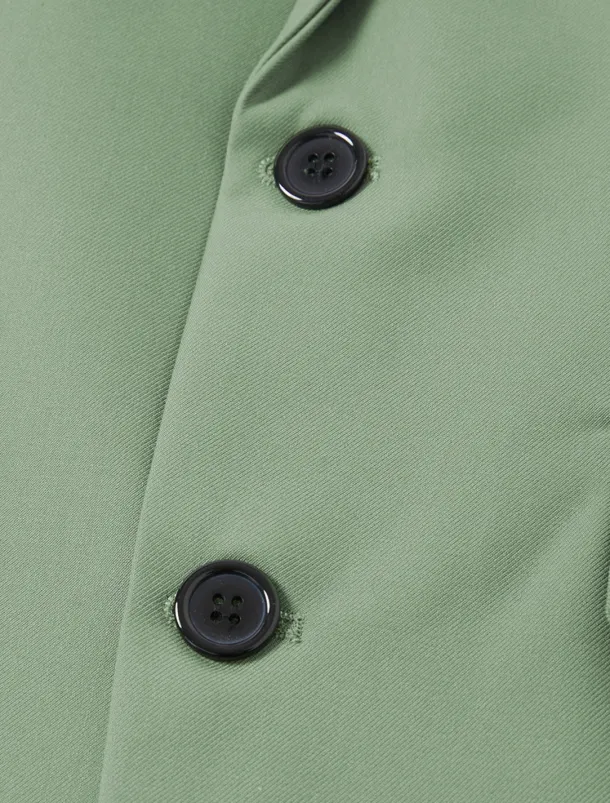 Men's Wedding Business Suits Black Sage Fashion Formal Solid Colored Standard Fit 3 Piece Single Breasted Two-buttons