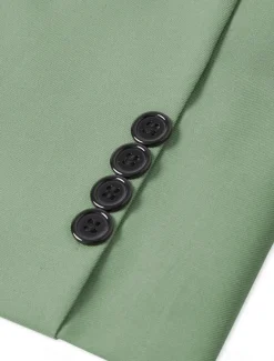 Men's Wedding Business Suits Black Sage Fashion Formal Solid Colored Standard Fit 3 Piece Single Breasted Two-buttons