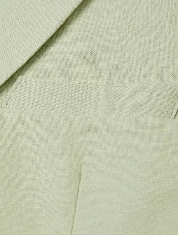 Men's Wedding Linen Suits Notch Lapel Sky Blue Sage Fashion Formal Solid Colored Standard Fit 3 Piece Single Breasted Two-buttons