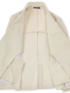 Men's Wedding Linen Suits White Half Lined Lightweight Casual Summer Solid Colored Standard Fit 2 Piece Single Breasted One-button