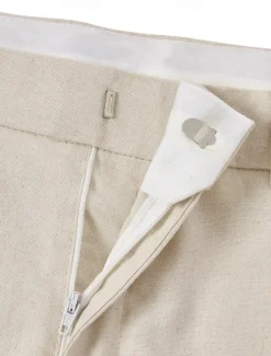 Men's Wedding Linen Suits White Half Lined Lightweight Casual Summer Solid Colored Standard Fit 2 Piece Single Breasted One-button