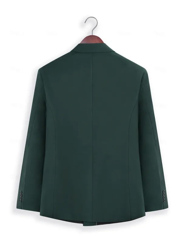 Men's Wedding Party Evening Wear Suits Notch Lapel Dark Green Dark Grey Fashion Business Solid Colored Standard Fit 3 Piece Single Breasted Two-buttons