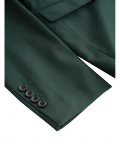 Men's Wedding Party Evening Wear Suits Notch Lapel Dark Green Dark Grey Fashion Business Solid Colored Standard Fit 3 Piece Single Breasted Two-buttons