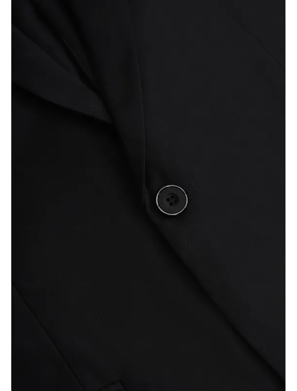 Men's Wedding Party Suits Notch Black Dark Navy Business Casual Solid Colored Tailored Fit 2 Piece Single Breasted One-button
