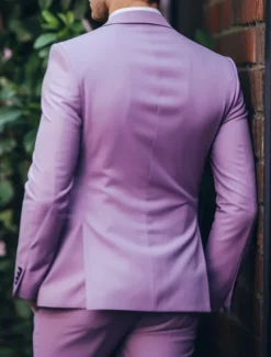Men's Wedding Party Suits Purple Summer Fashion Formal Solid Colored Standard Fit 2 Piece Single Breasted Two-buttons