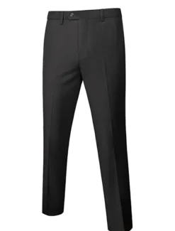 Men's Wedding Party Tuxedos Black Tie Homecoming Dark Grey Summer Solid Color Standard Fit 3 Piece Single Breasted One-button