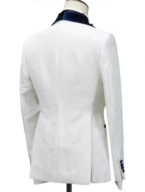 Men's Wedding Prom Party Suits Shawl Lapel Blue Luxury Formal Solid Colored Standard Fit 3 Piece Single Breasted One-button