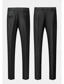 Men's Wedding Prom Suits Shawl Collar Black White Formal Solid Colored Tailored Fit 2 Piece Double Breasted Six-buttons