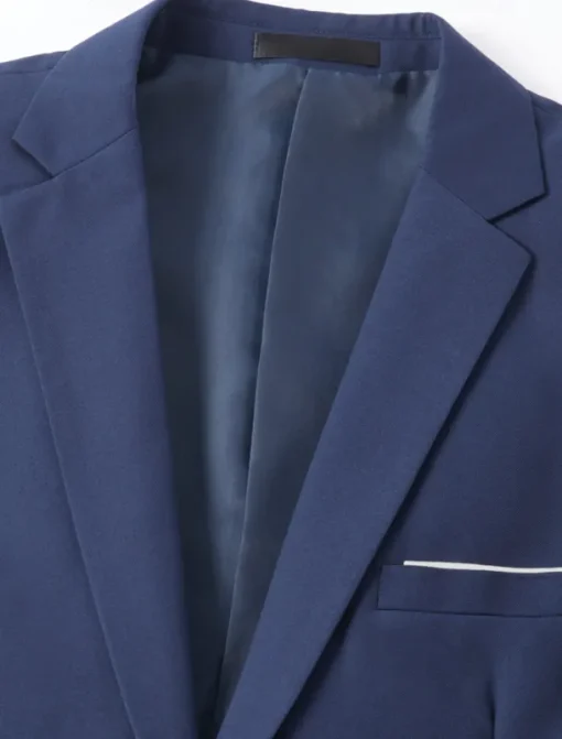 Men's Wedding Suits Notch Black Navy Blue Solid Colored Slim Fit 3 Piece Single Breasted Two-buttons