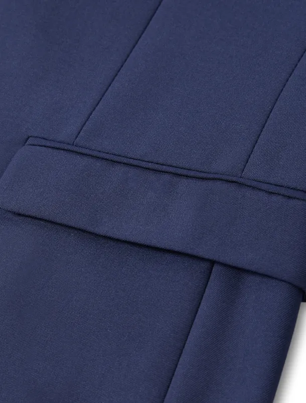 Men's Wedding Suits Notch Black Navy Blue Solid Colored Slim Fit 3 Piece Single Breasted Two-buttons