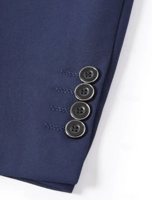 Men's Wedding Suits Notch Black Navy Blue Solid Colored Slim Fit 3 Piece Single Breasted Two-buttons