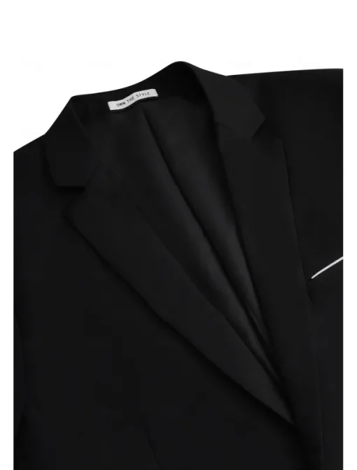 Men's Wedding Suits Notch Black Red Business Formal Solid Colored Tailored Fit 2 Piece Single Breasted One-button