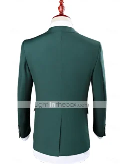 Men's Wedding Suits Notch Black White Solid Colored Tailored Fit 3 Piece Single Breasted One-button